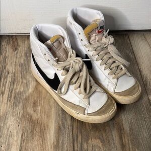 Nike High-Top Sneakers in White and Black